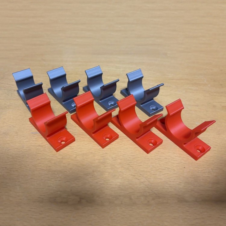 Stielhalter-Klemmen in Grau und Rot